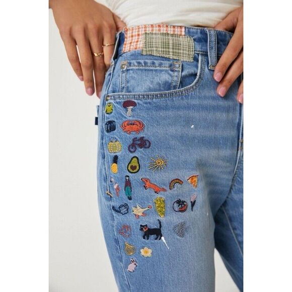 Anthropologie Blue Straight Leg Jeans with Embroidered Details
Size 28 Tall - Picture 3 of 15